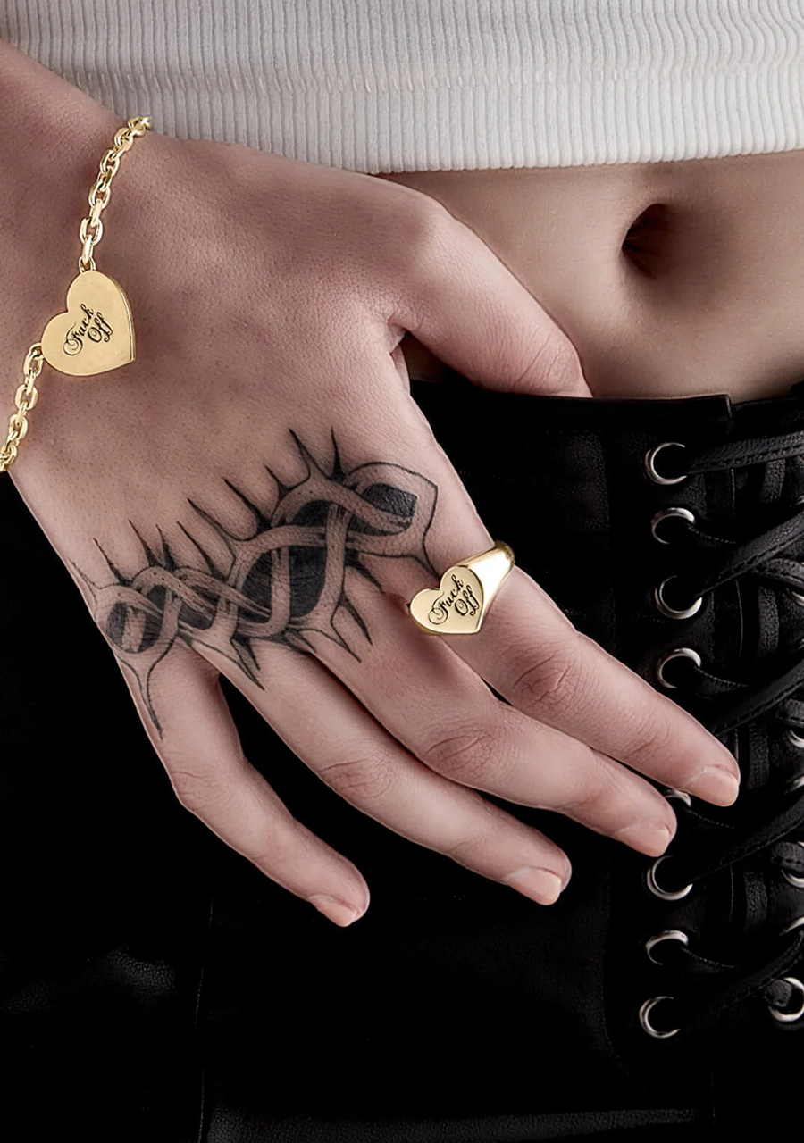 Stolen Girlfriends Club 18ct Gold Plated Warm Welcome Heart Ring