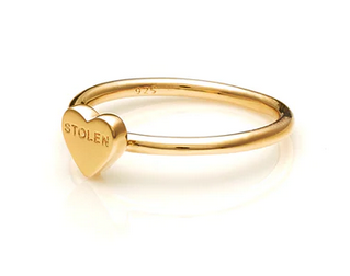 Stolen Girlfriends Club 18ct Yellow Gold Plated Baby Stolen Heart Ring