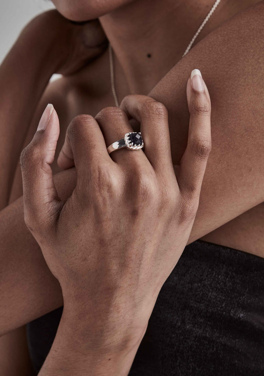 Stolen Girlfriends Club Sterling Silver Sand Stone Baby Claw Ring