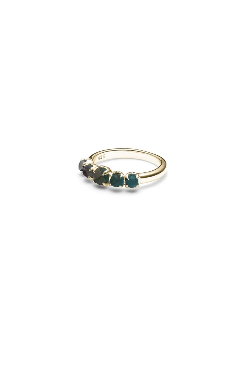 Stolen Girlfriends Club 18ct Gold Plated Mood Crystal Halo Cluster Ring