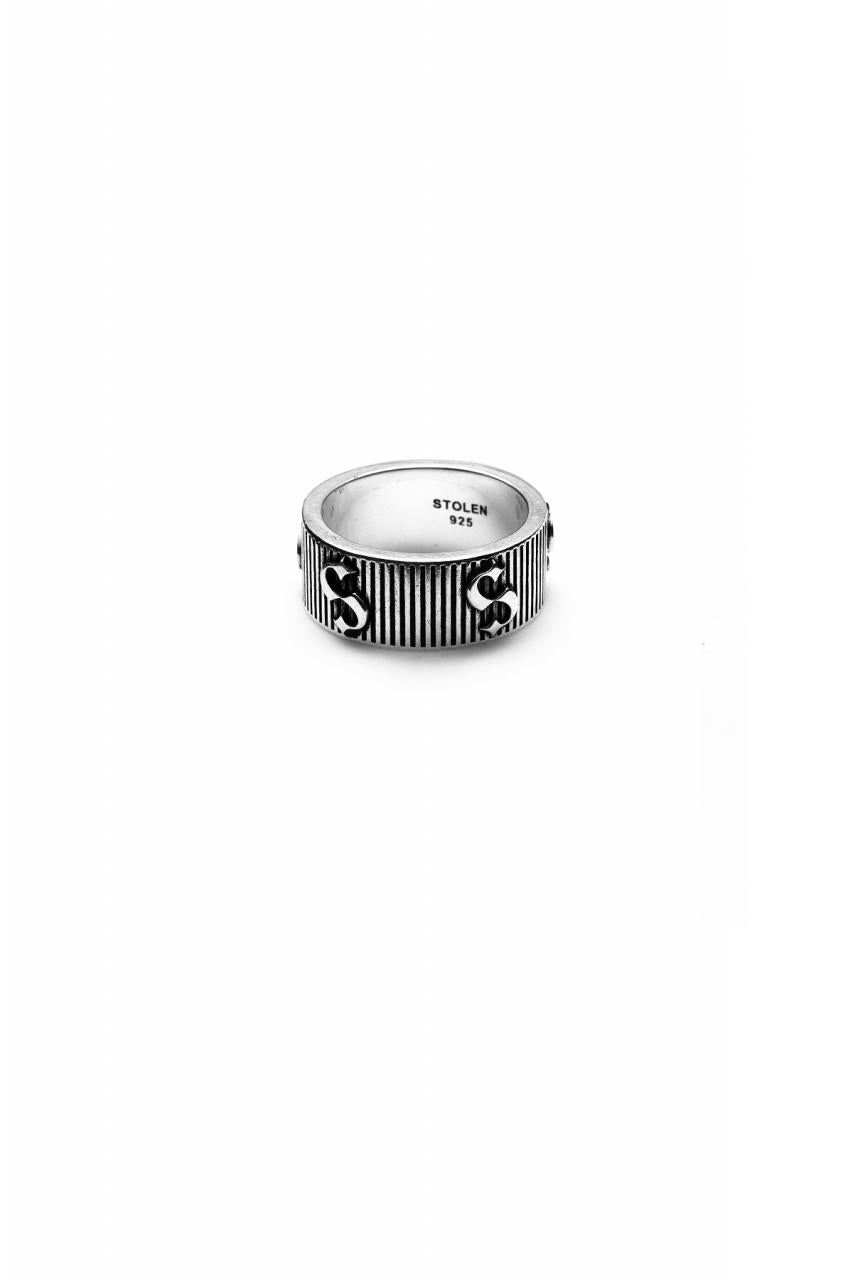 Stolen Girlfriends Club Sterling Silver Corrugated S-Logo Ring Size T
