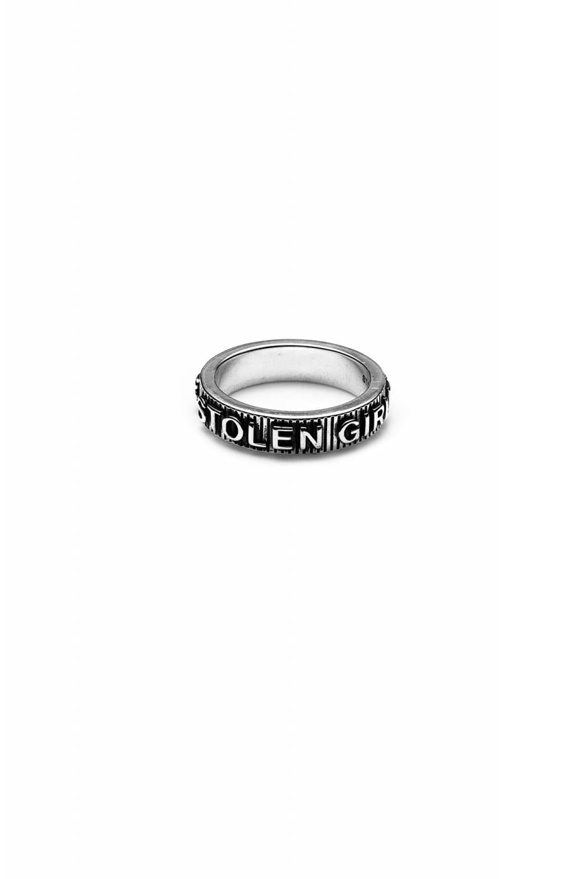Stolen Girlfriends Club Sterling Silver Corrugated Text Ring Size V