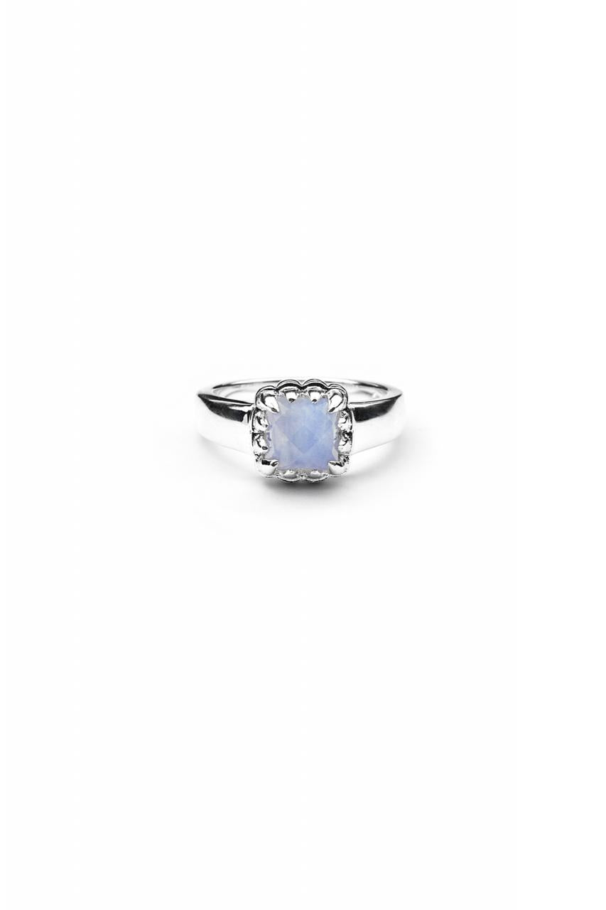 Stolen Girlfriends Club Sterling Silver Blue Lace Agate Halo Cluster Ring