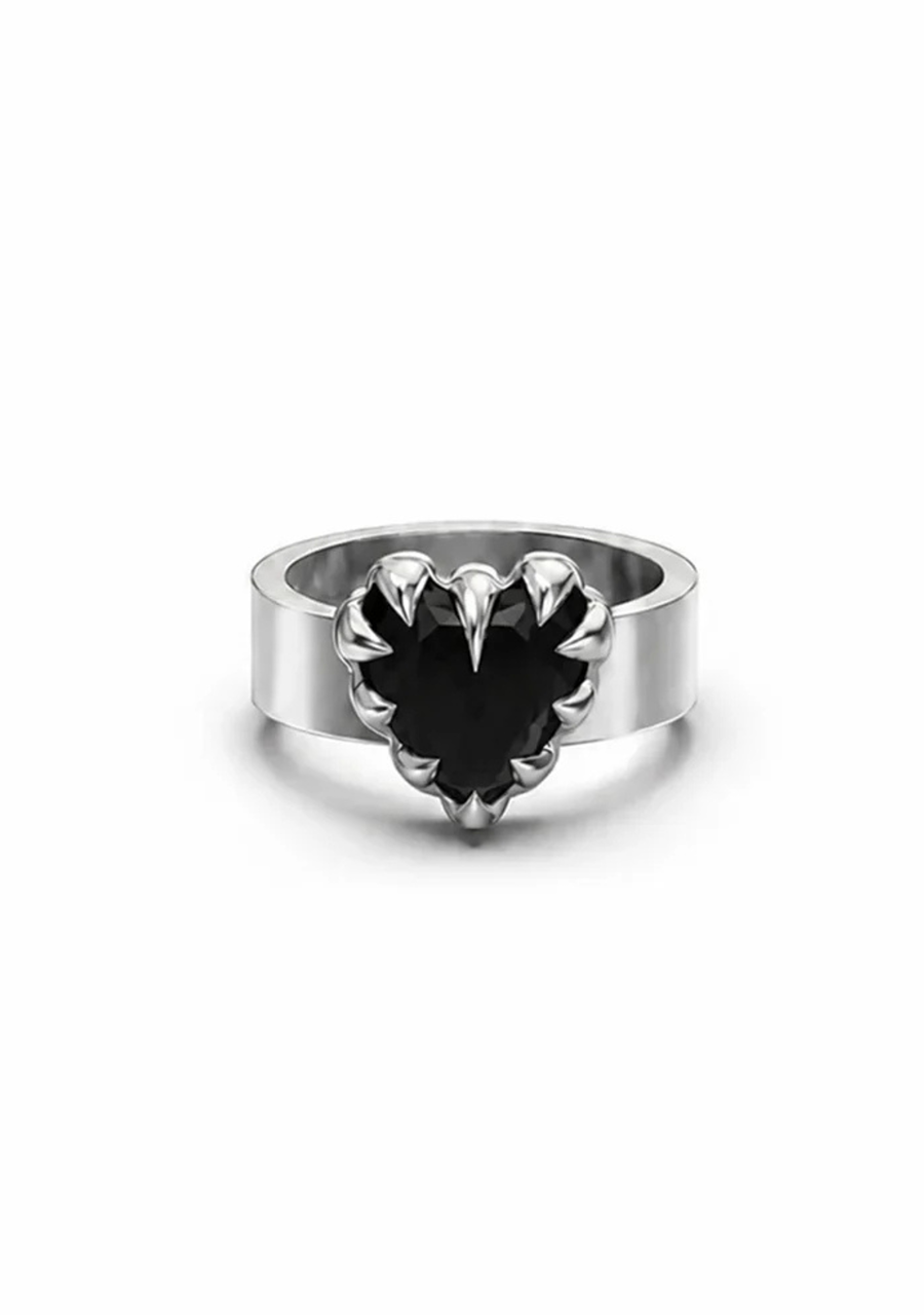Stolen Girlfriends Club Sterling Silver Onyx Love Claw Ring