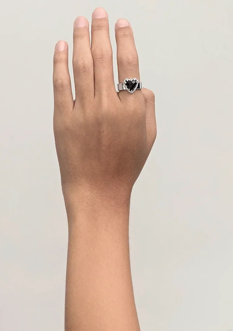Stolen Girlfriends Club Sterling Silver Onyx Love Claw Ring
