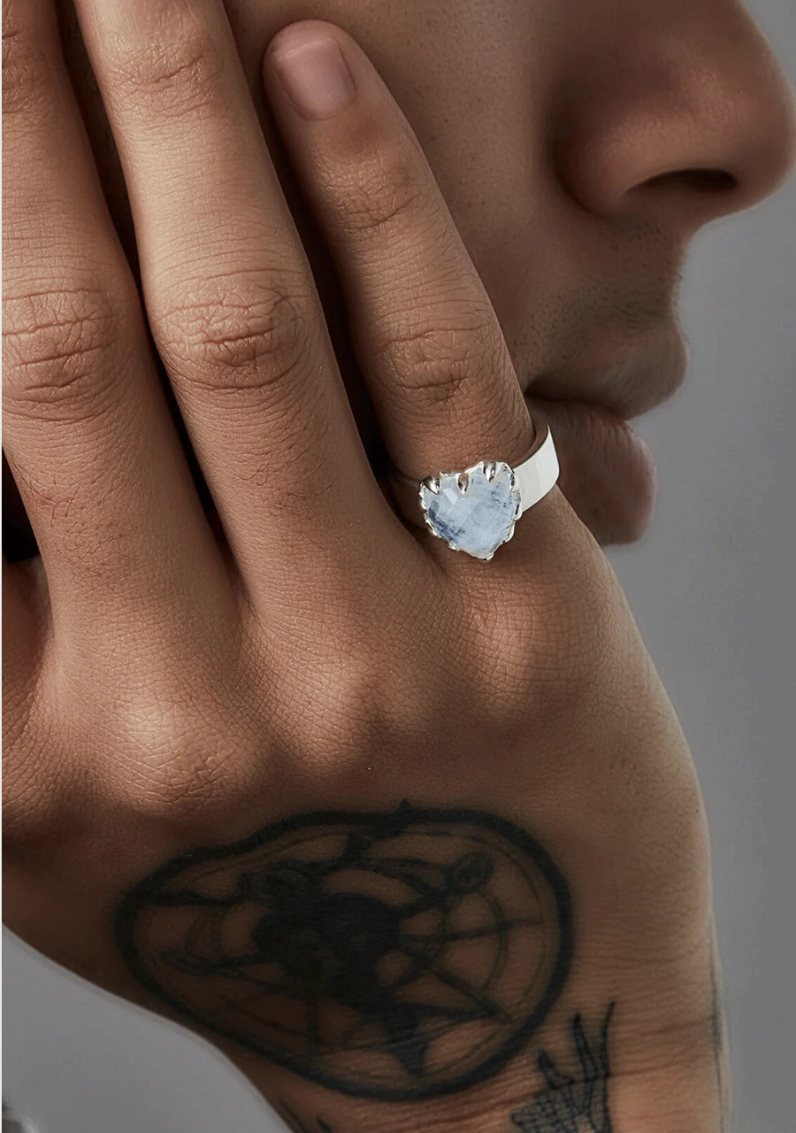 Stolen Girlfriends Club Sterling Silver Moonstone Love Claw Ring