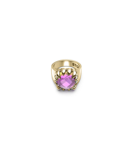 Stolen Girlfriends Club 18ct Yellow Gold Plated Mystic Quartz Claw Ring