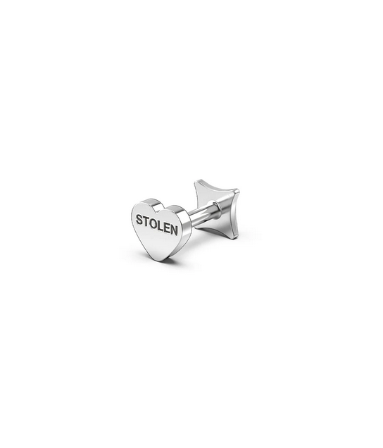 Stolen Girlfriends Club Sterling Silver Heart Flat Back Single Earring