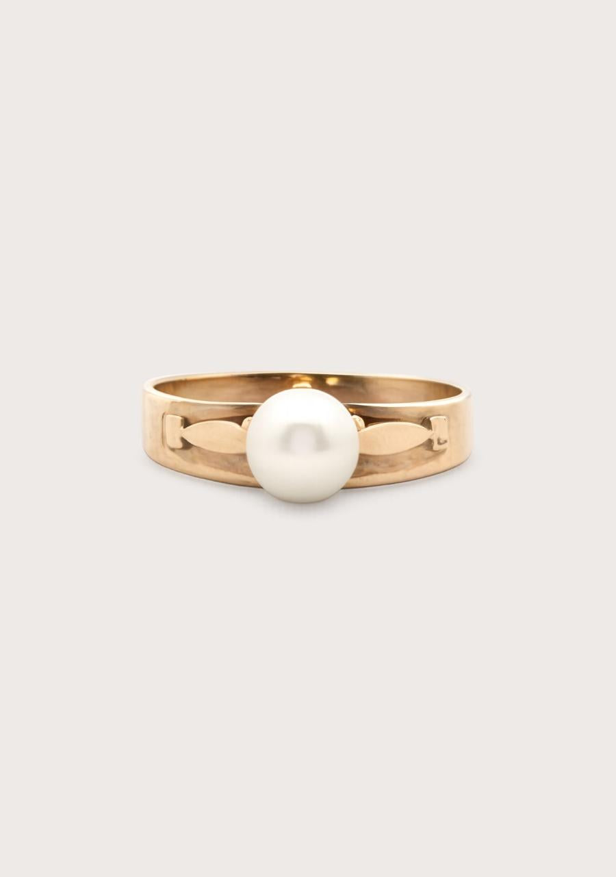 Estate 9ct Yellow Gold Pearl Ring