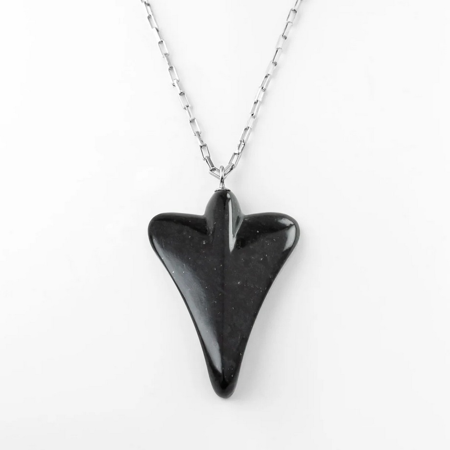 Nick Von K Sterling Silver Black Pounamu Jet Plane Pendant