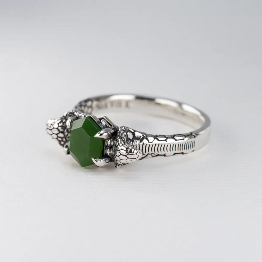 Nick Von K Sterling Silver Green with Envy Pounamu Ring