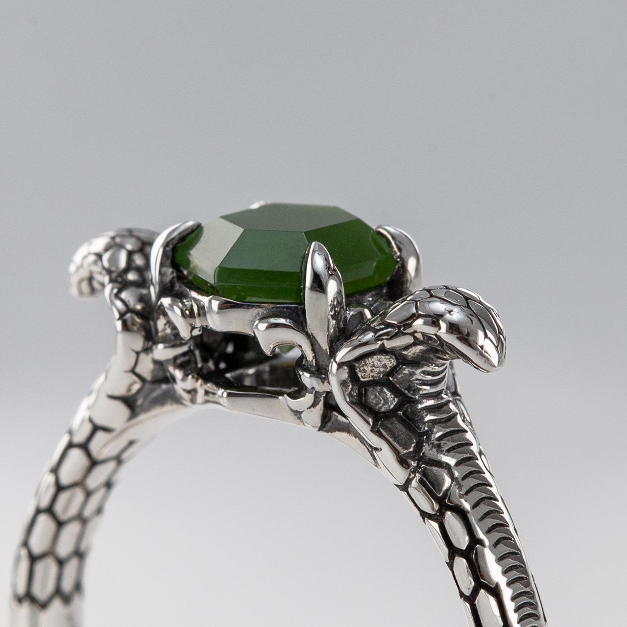 Nick Von K Sterling Silver Green with Envy Pounamu Ring