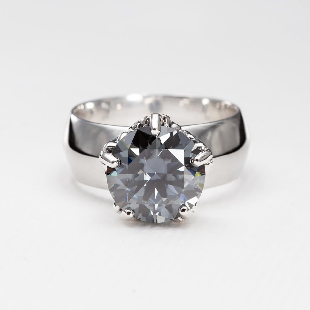 Nick Von K Sterling Silver IDGAF Ring in Moissanite