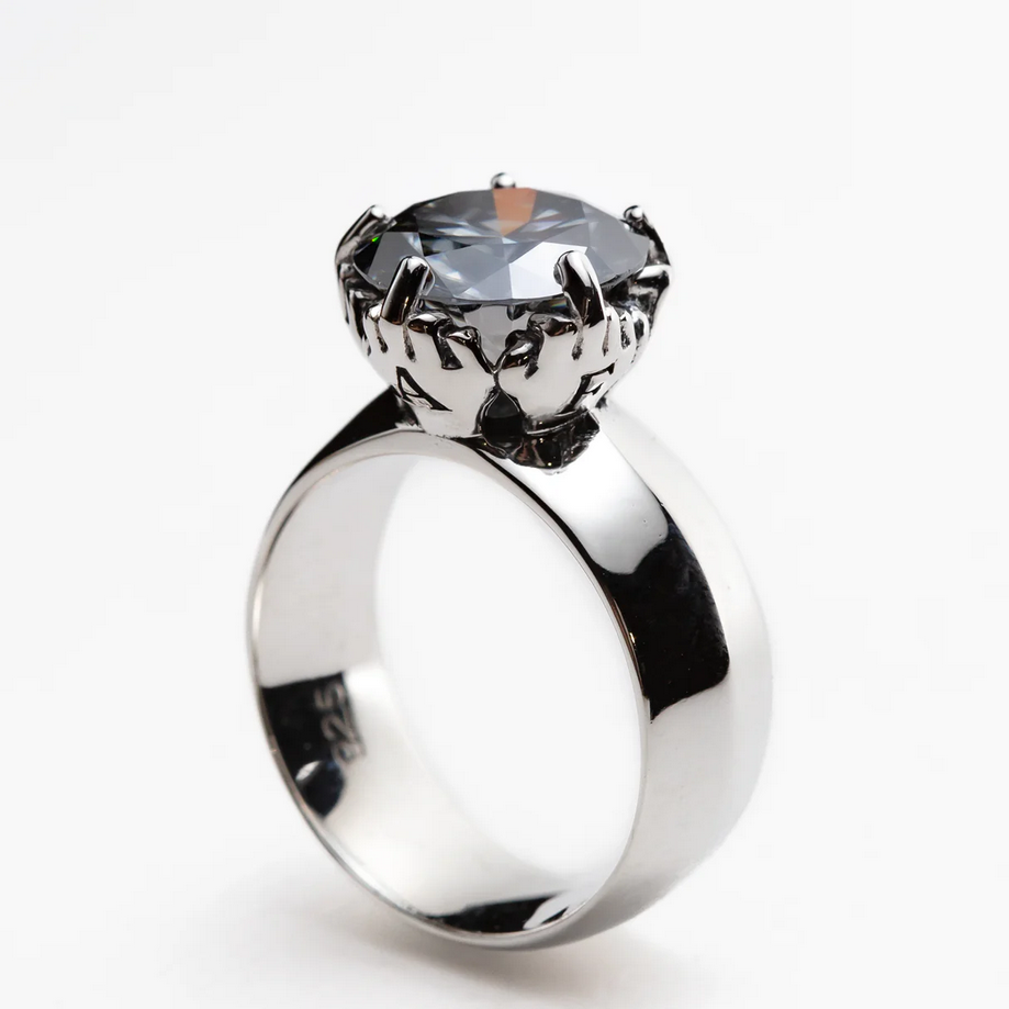 Nick Von K Sterling Silver IDGAF Ring in Moissanite