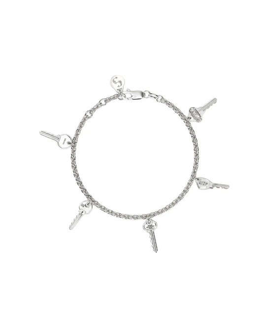 Stolen Girlfriends Club Sterling Silver Mini Key Charm Bracelet Bracelet Length: 18.5cm – Adjustable to 16.5cm