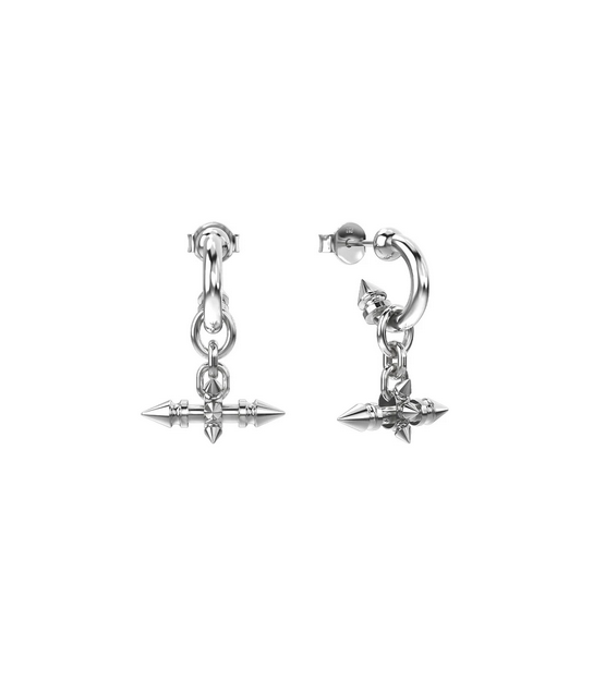 Stolen Girlfriends Club Sterling Silver Spiked Fob Drop Earrings