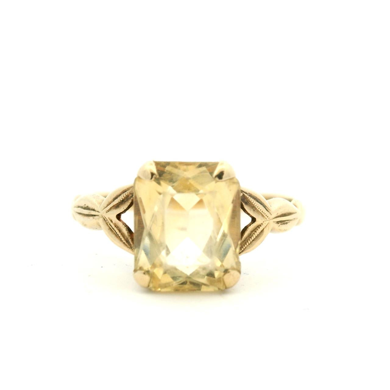 Estate 9ct Yellow Gold Yellow Quartz Ring