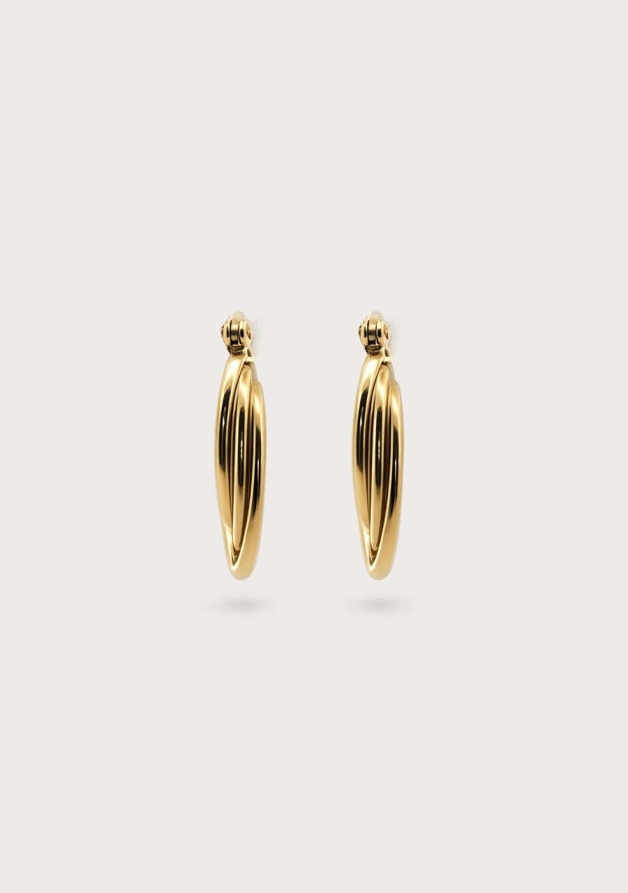 Estate 9ct Yellow Gold Triple Twist Hoop Earrings