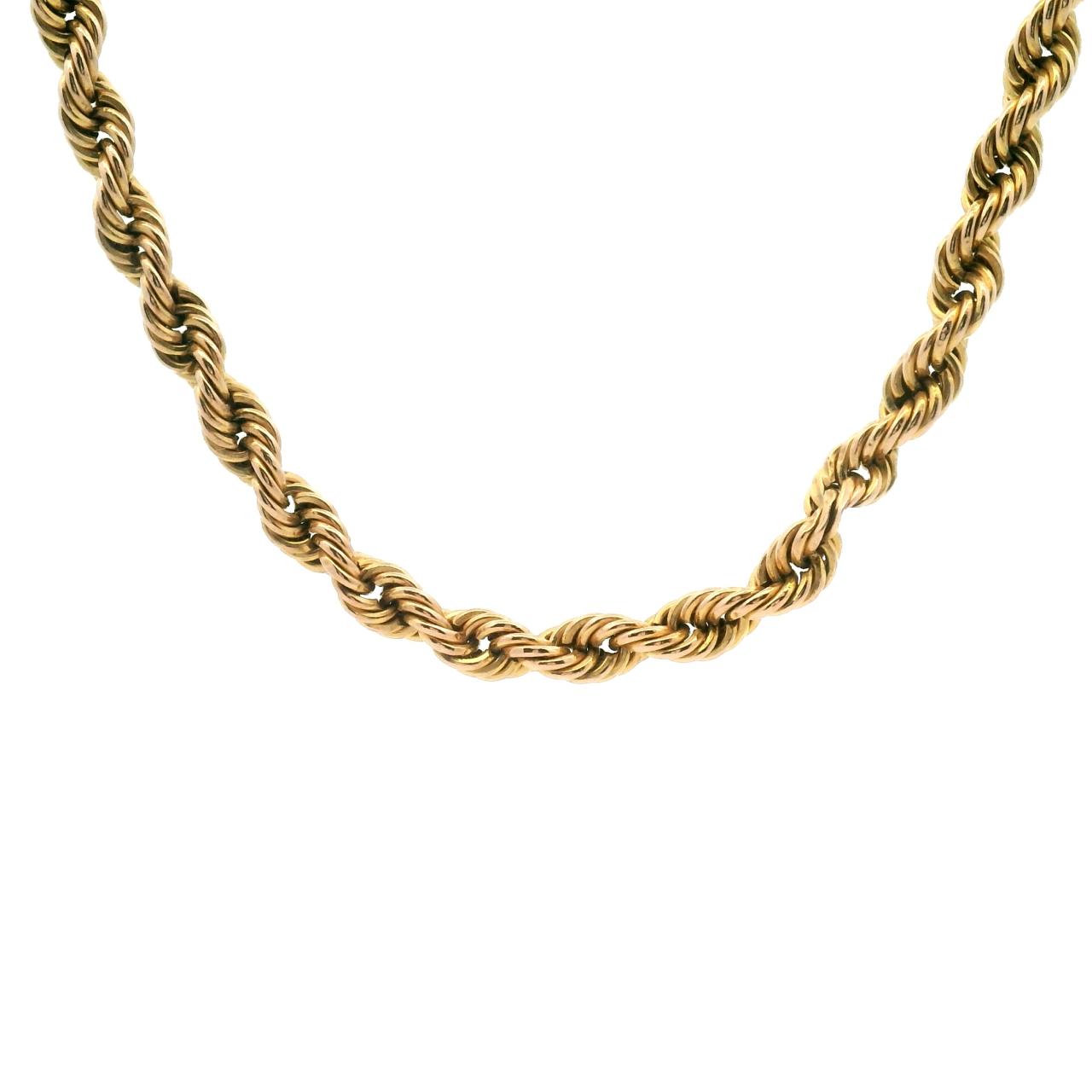 Estate 9ct Yellow Gold Rope Style Chain
