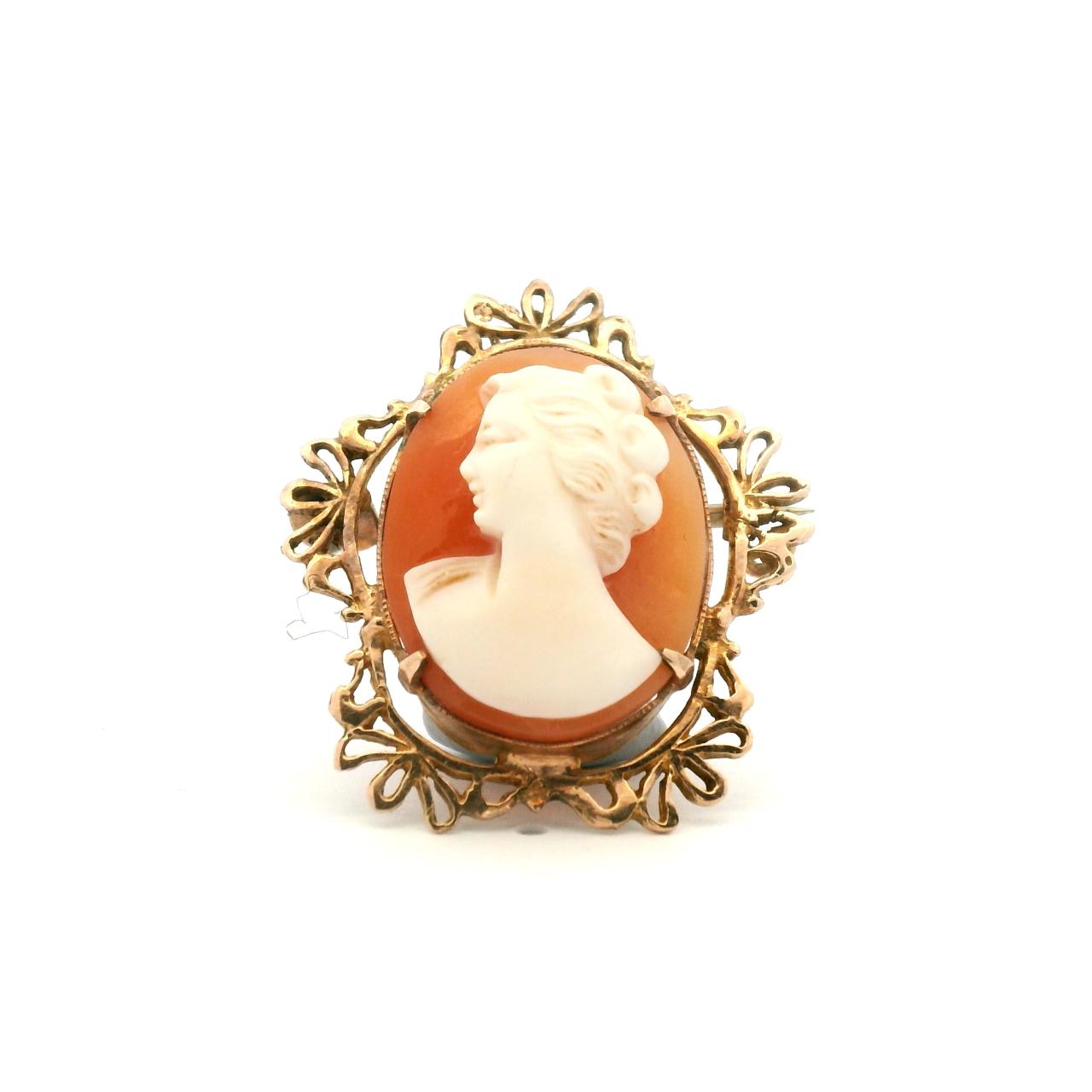 Estate 9ct Rose Gold Cameo Brooch