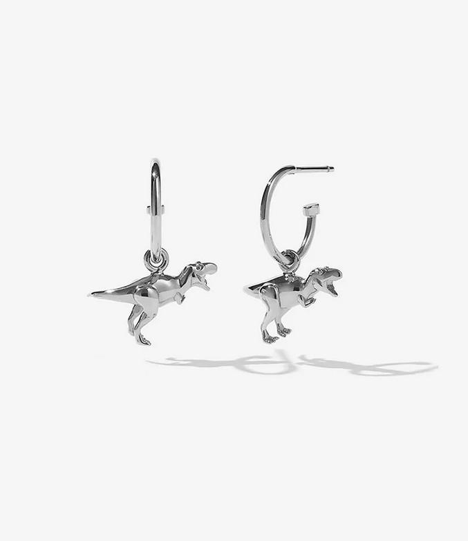 Meadowlark Sterling Silver Dinosaur Signature Hoops