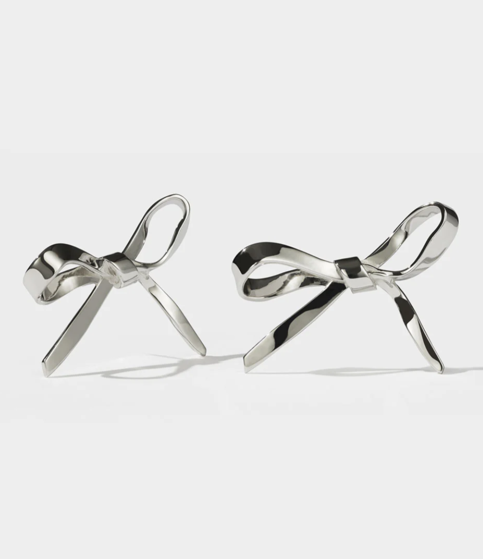 Meadowlark Sterling Silver Bow Earrings Large