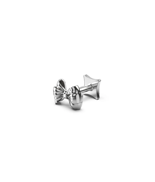 Stolen Girlfriends Club Sterling Silver Bow Flat Back Single Earring