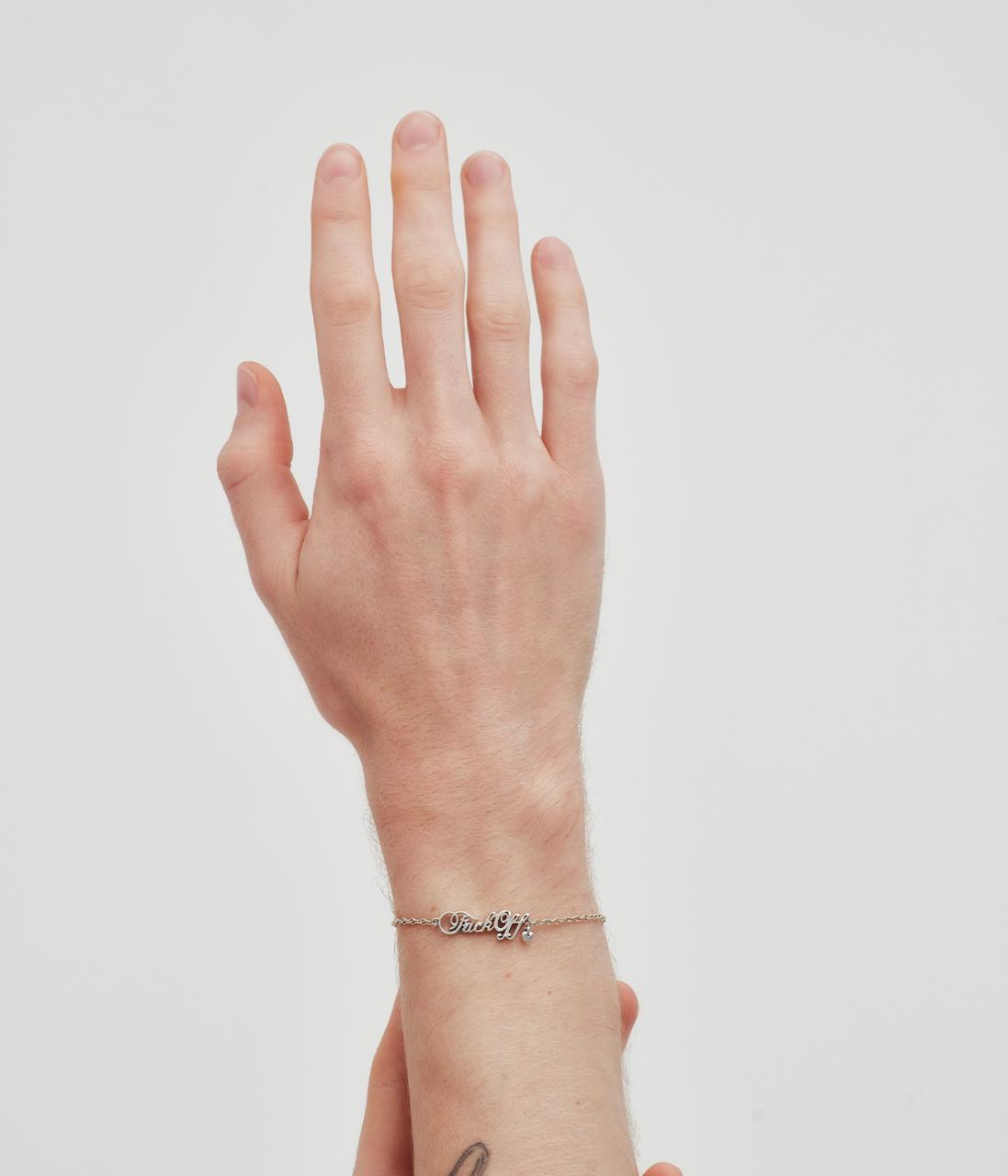 Stolen Girlfriends Club Sterling Silver F*ck Off Script Bracelet