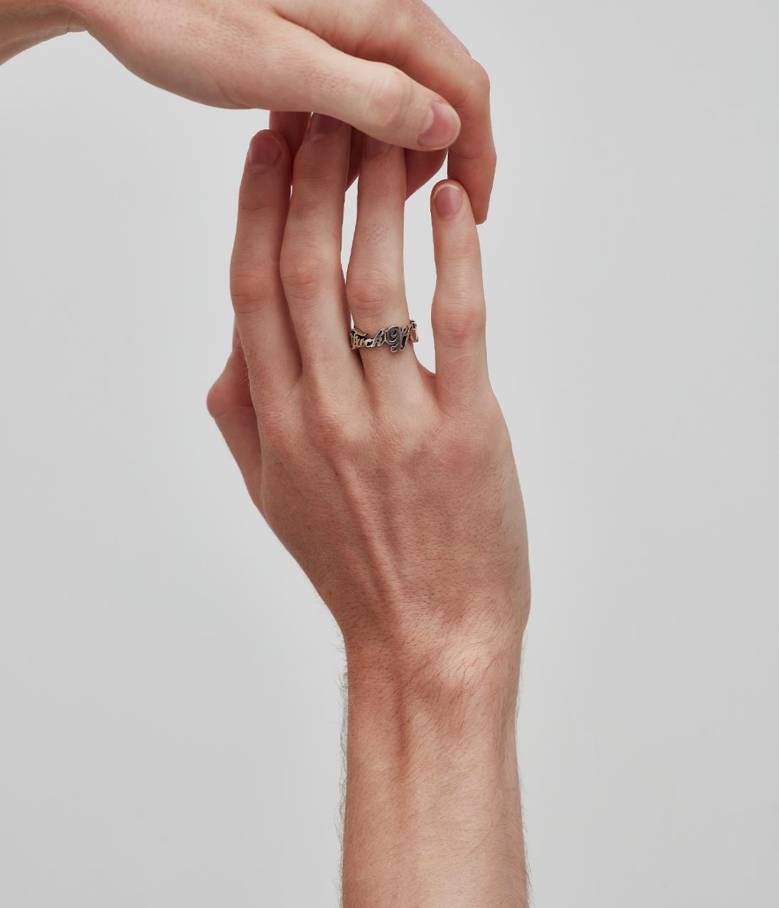 Stolen Girlfriends Club Sterling Silver F*ck Off Script Ring