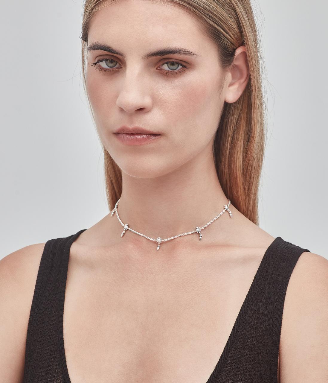 Stolen Girlfriends Club Sterling Silver Midnight Cross Necklace