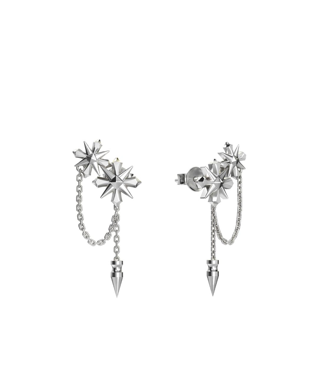Stolen Girlfriends Club Sterling Silver Midnight Cross Drop Earrings