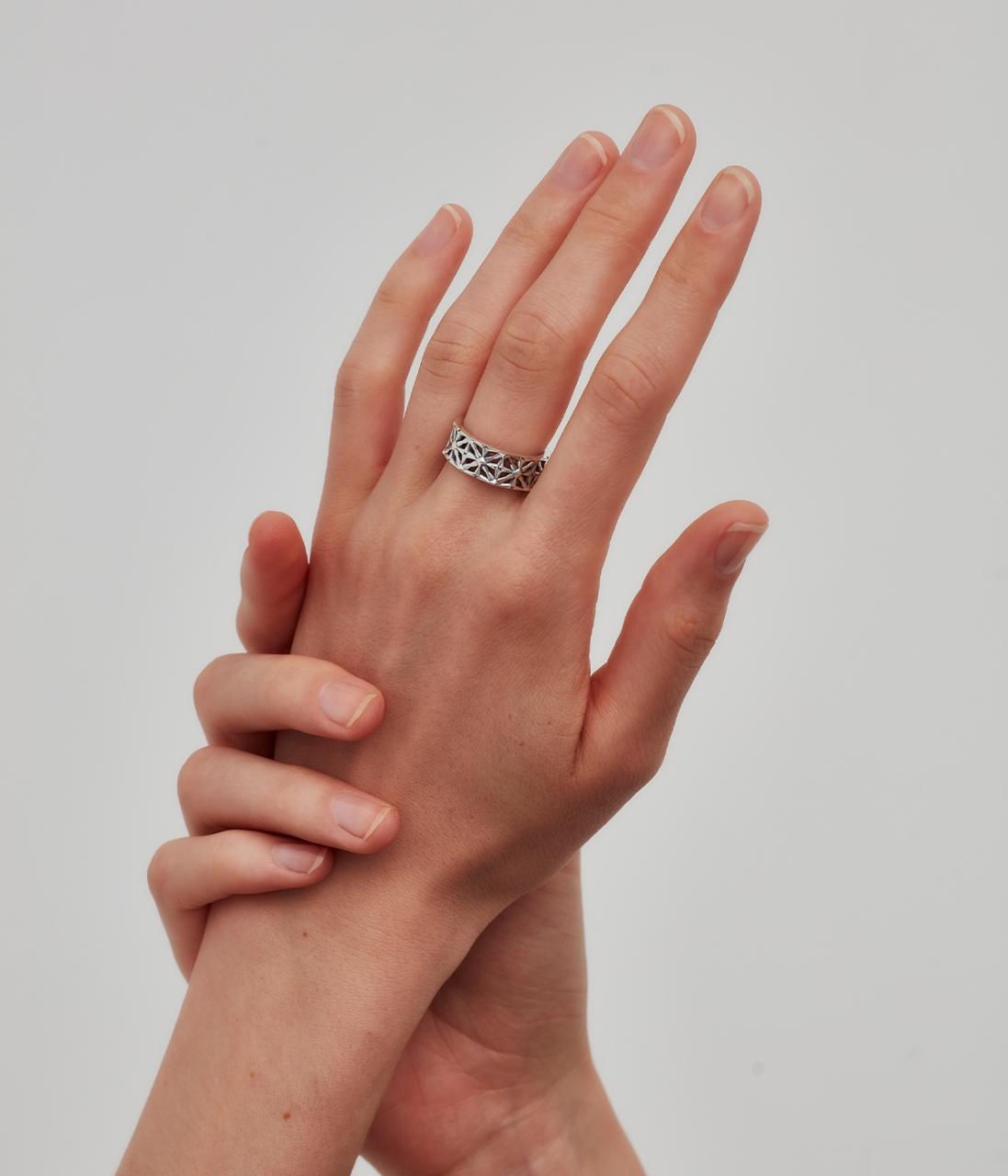 Stolen Girlfriends Club Sterling Silver Midnight Cross Eternity Band
