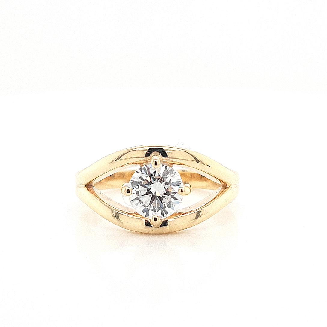 9ct Yellow Gold Lab Grown Diamond Openwork Ring