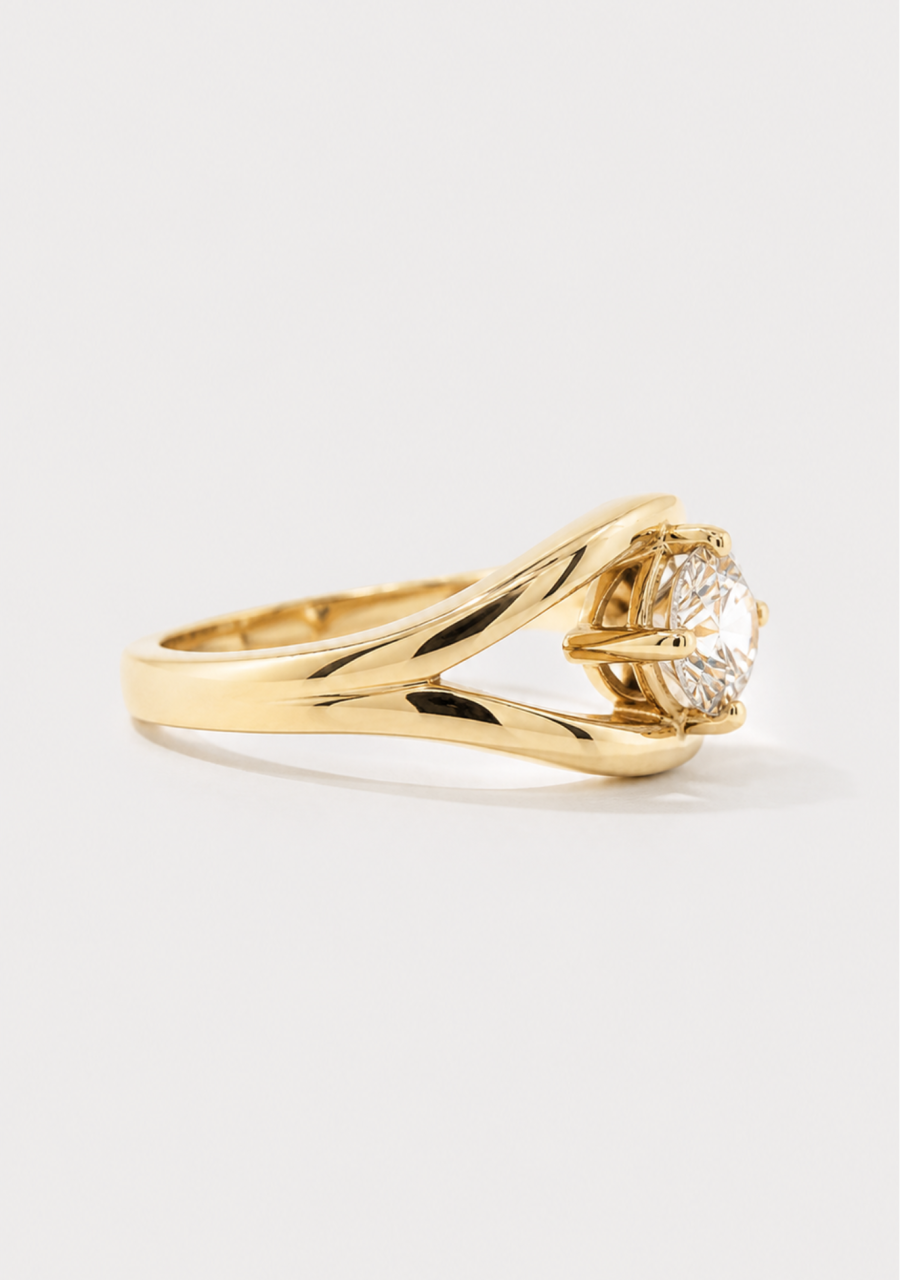 9ct Yellow Gold Lab Grown Diamond Openwork Ring