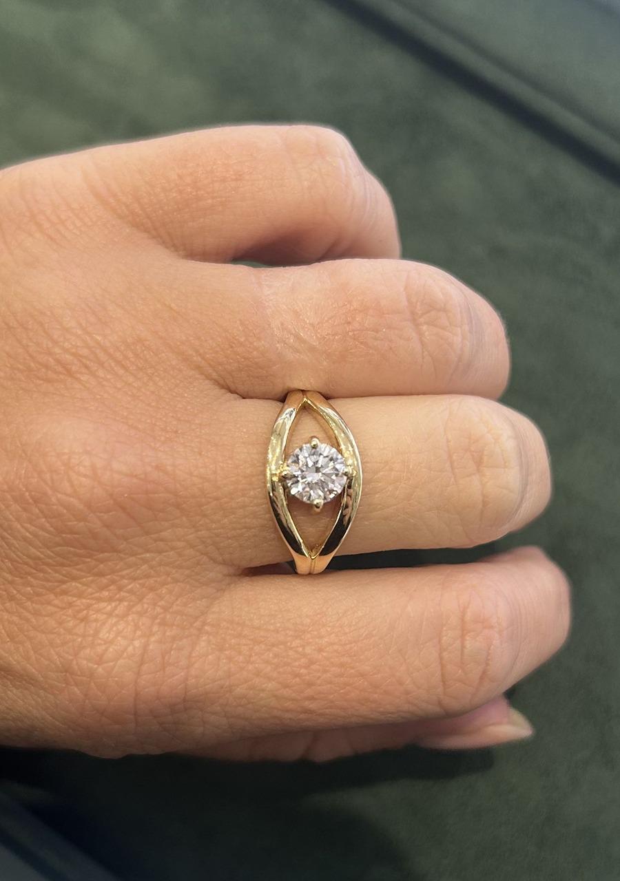 9ct Yellow Gold Lab Grown Diamond Openwork Ring