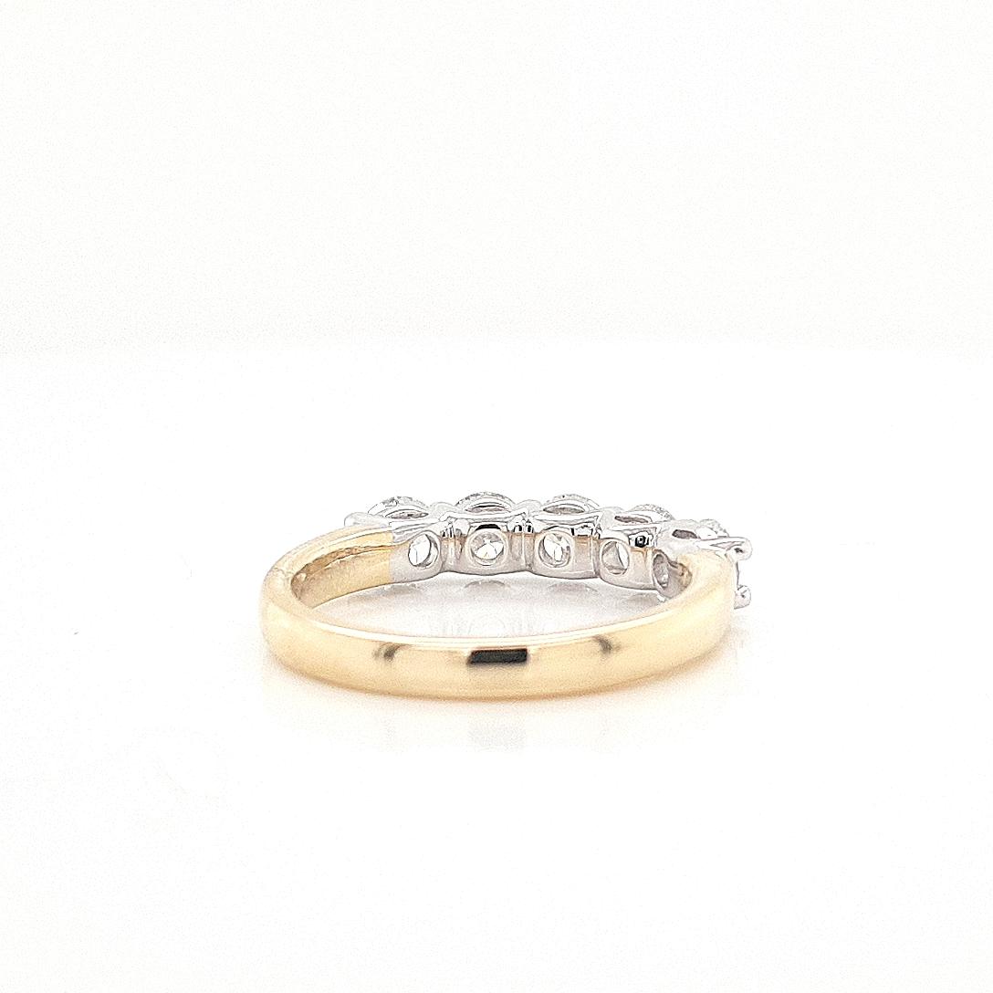 9ct Yellow & White Gold Lab Grown Diamond Five Stone Ring