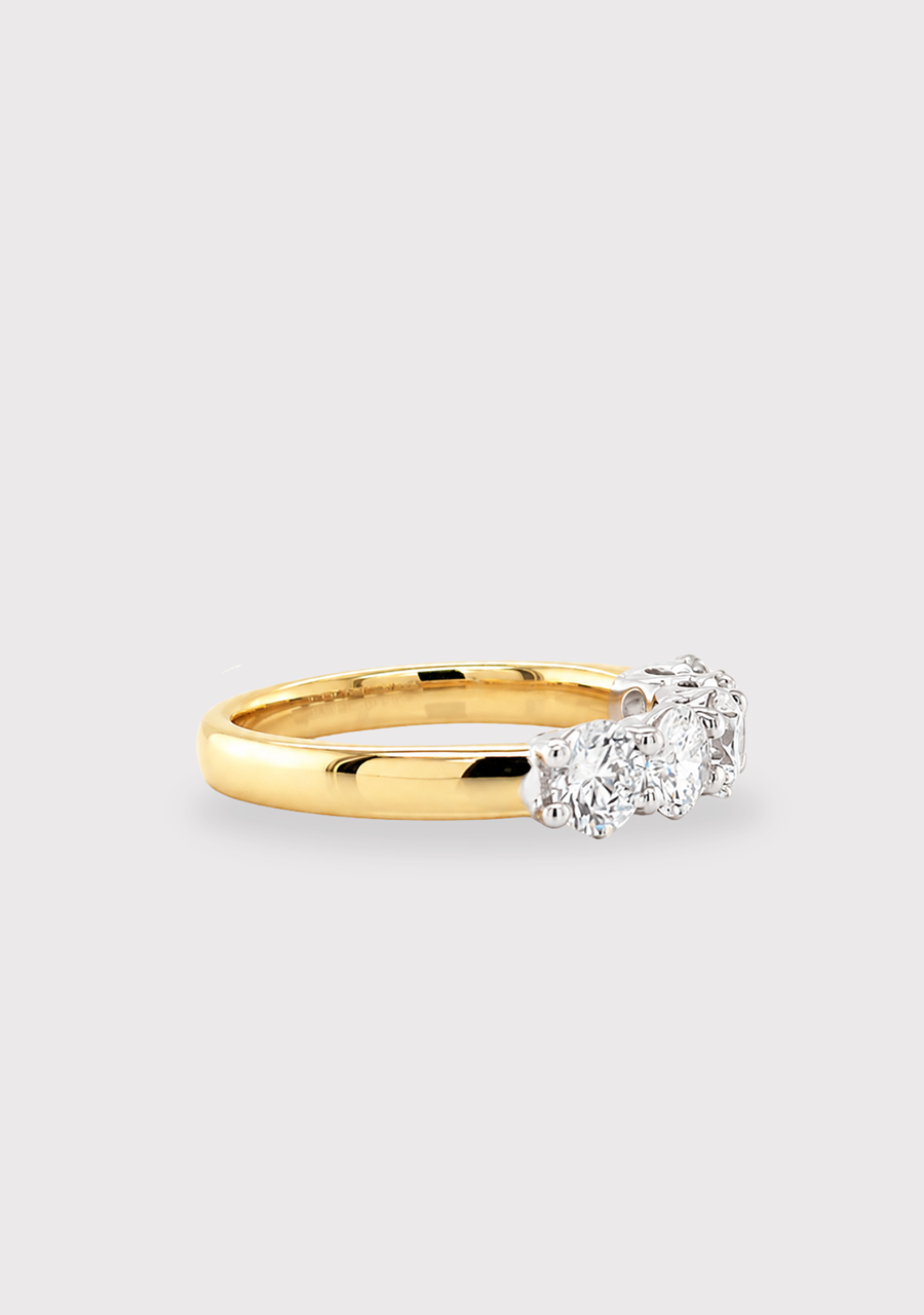 9ct Yellow & White Gold Lab Grown Diamond Five Stone Ring