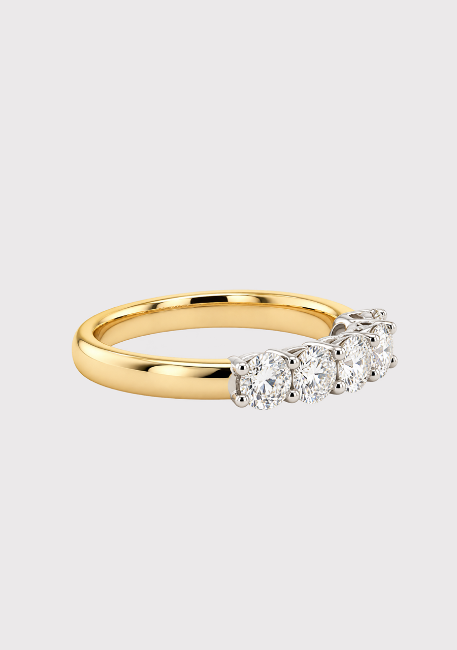 9ct Yellow & White Gold Lab Grown Diamond Five Stone Ring