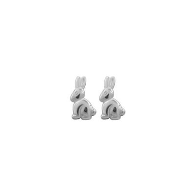 Sterling Silver Rabbit Stud Earrings