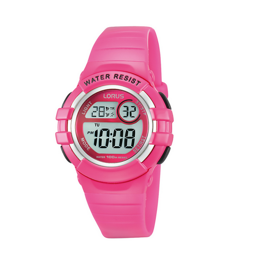 Lorus Youth Pink Digital Multi-Timer Watch