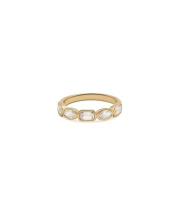 9ct Yellow Gold Oval Cut & Emerald Cut Laboratory Grown Diamond Bezel Set Ring