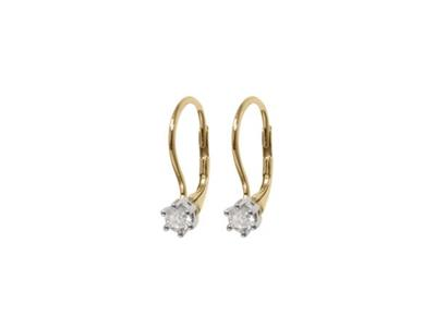 9ct Yellow Gold Diamond Leverback Earrings