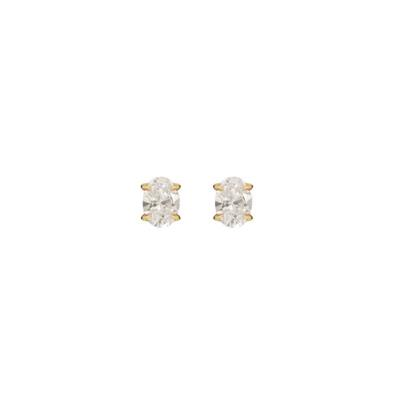 9ct Yellow Gold Oval Laboratory Grown Diamond Stud Earrings