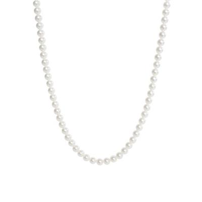9ct Yellow Gold Round White Akoya 6.5-7mm Pearl Strand Necklace with Magnetic Clasp