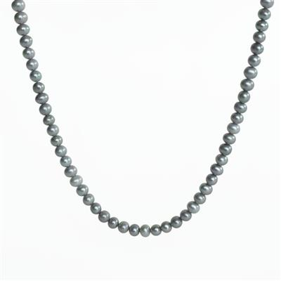 Sterling Silver Cultured Freshwater Semi Round 4.5-5mm Pearl Strand Necklace