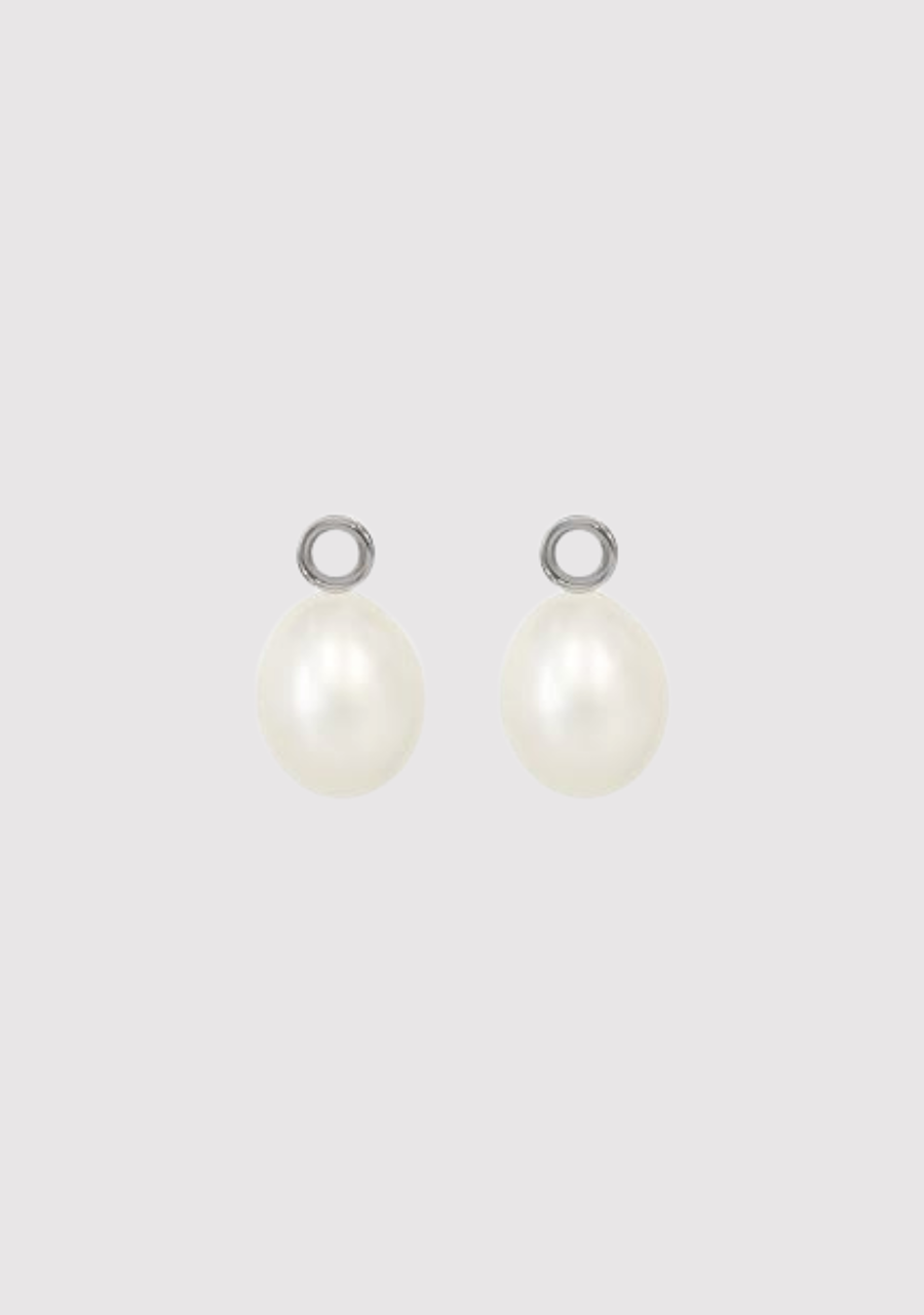 Sterling Silver 7mm White Freshwater Pearl Drop Earring Attachment