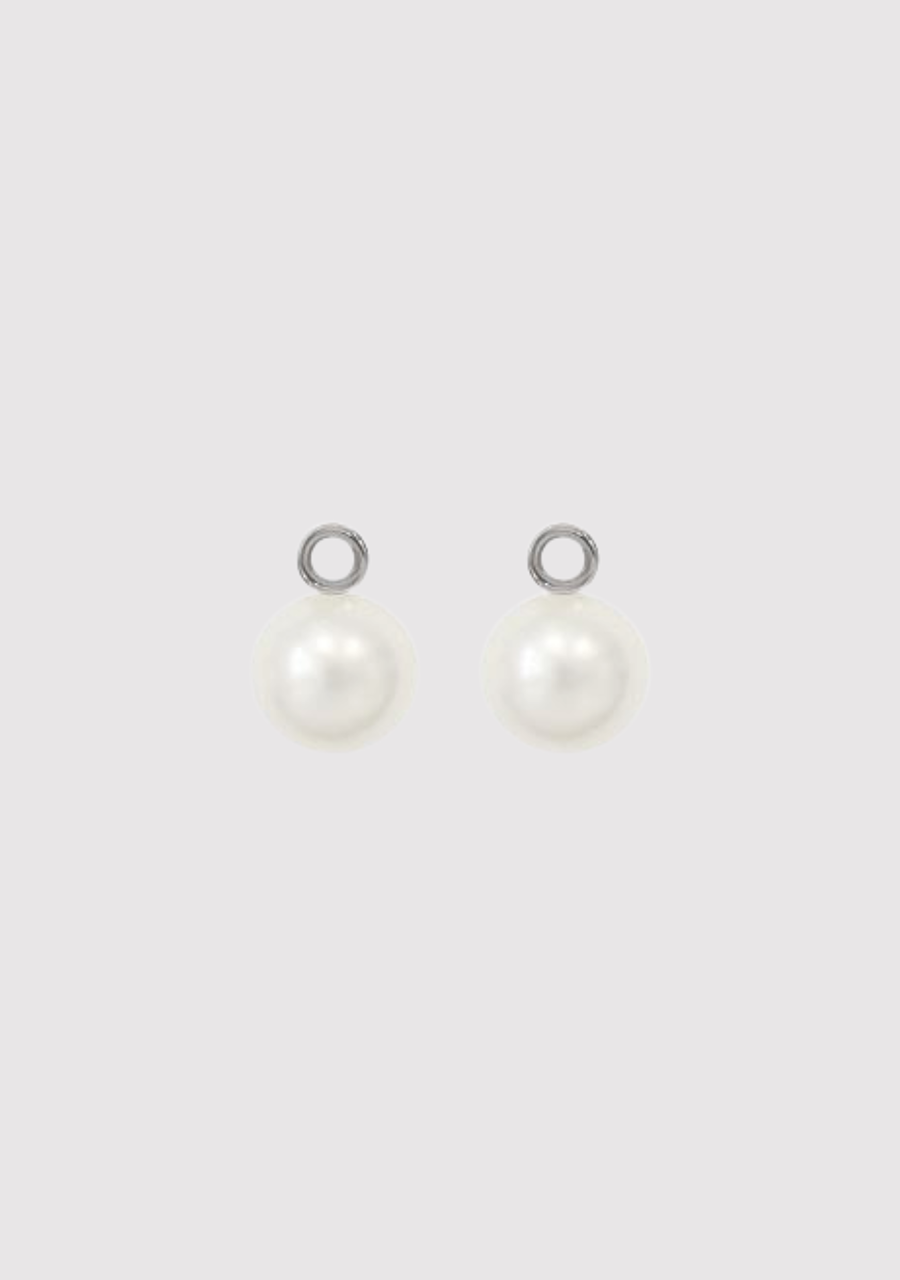 Sterling Silver 6mm White Round Fresh Water Pearl Earring Attachment