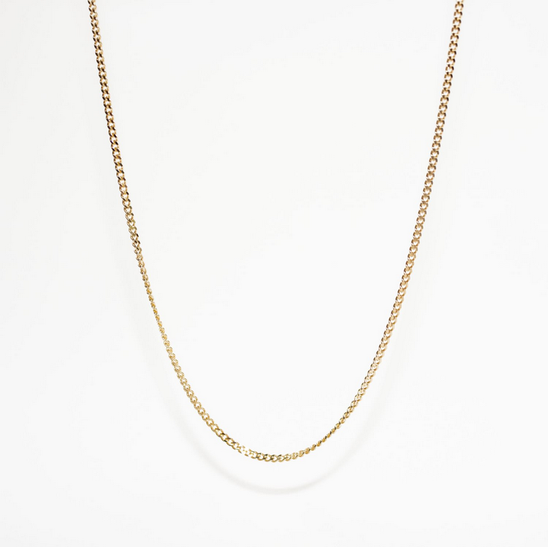 Yellow Gold Plated Diamond Cut Curb Link Chain