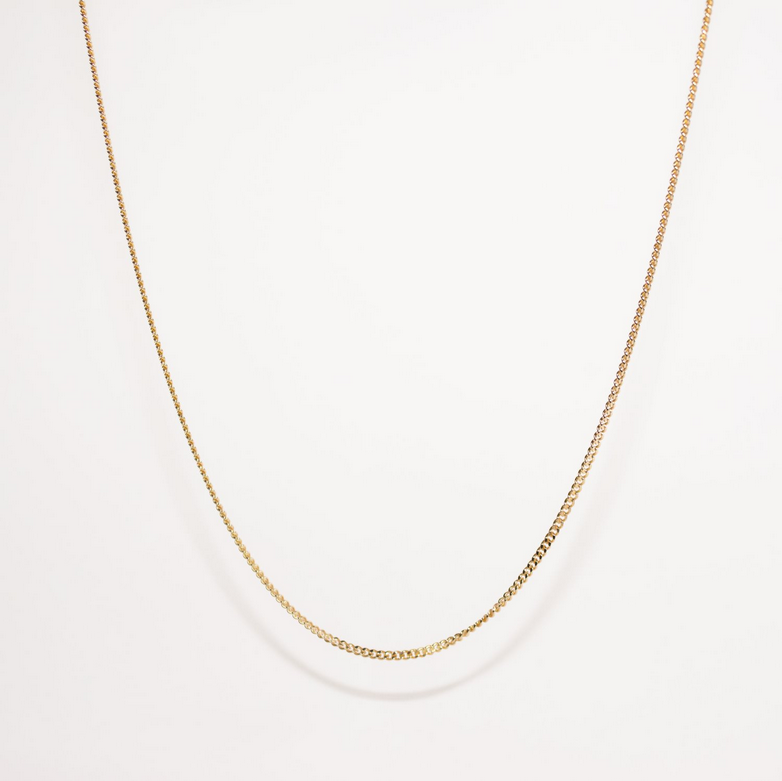 Yellow Gold Plated Diamond Cut Curb Link Chain