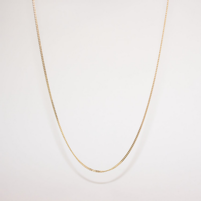 Yellow Gold Plated Diamond Cut Curb Link Chain